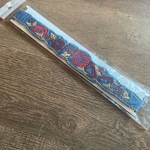 Hairband Trenditions Denim Stretchy Elastic Decorative Hair Headband Gold NEW